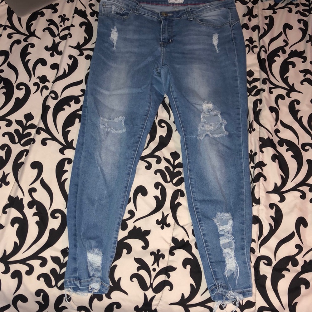 Distressed jeans